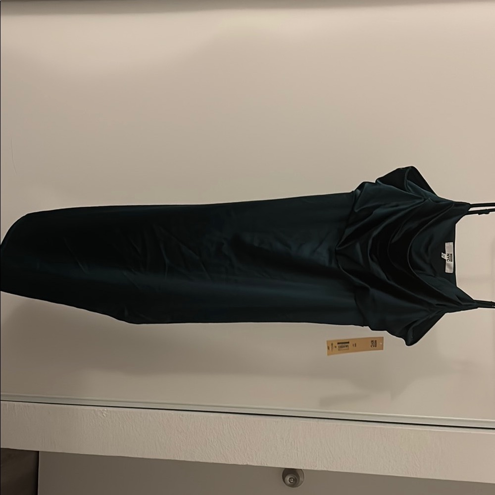 Sophisticated Teal Satin Midi Dress